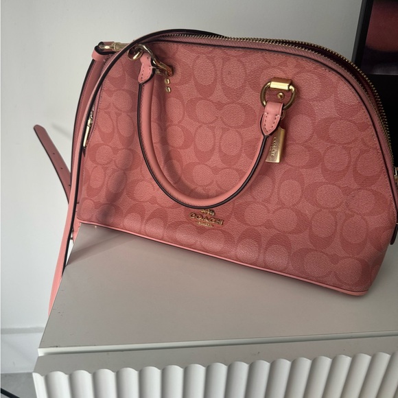 Coach Pink Signature Satchel with Gold Hardware - Picture 1 of 9